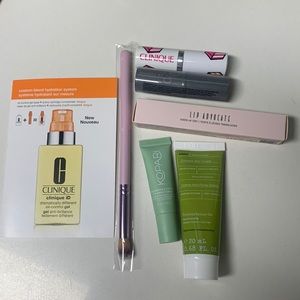 skincare and lip makeup bundle lipstick tint eye cream moisturizer brush new